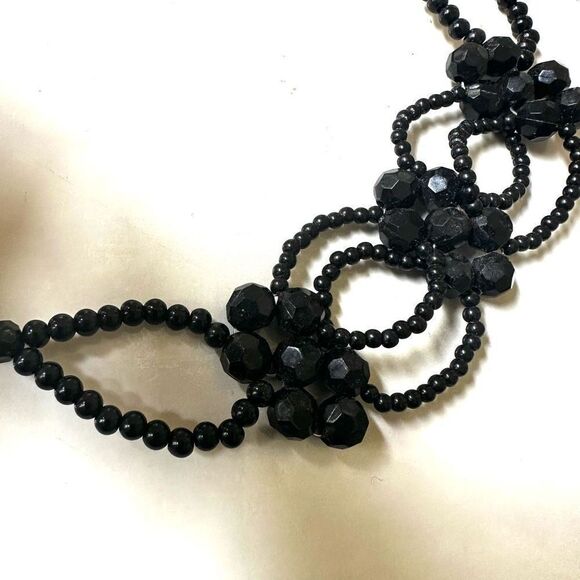 Cookie Lee black seed  and beaded choker necklace - Picture 6 of 7